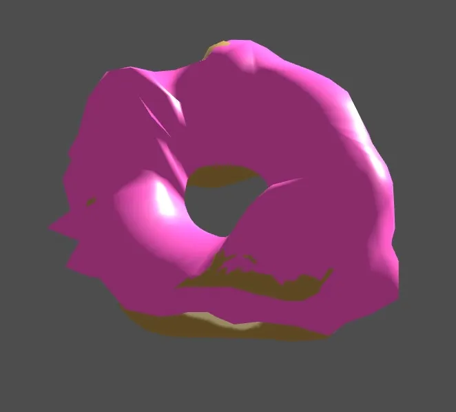 A rough 3D-rendered donut